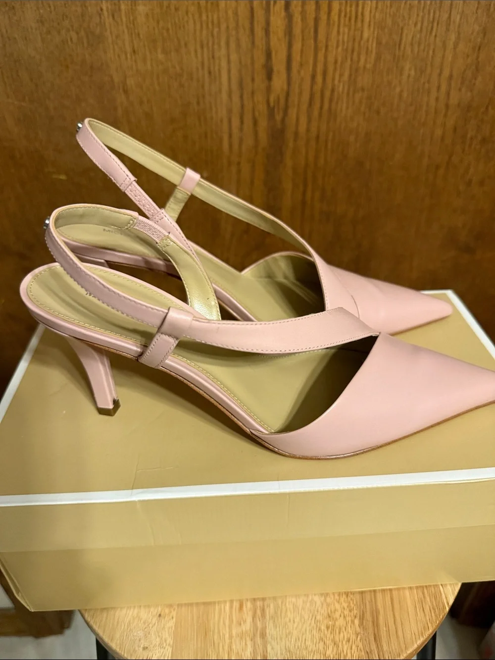 Michael Kors Blush Pink Pointed-Toe Slingback Heels size 7.5